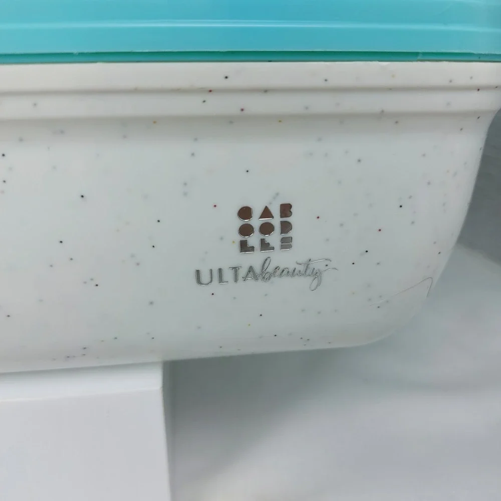 Ulta Beauty Caboodles Make Up Organizer Mint Green Sparkle White Mirror No‎ Tray